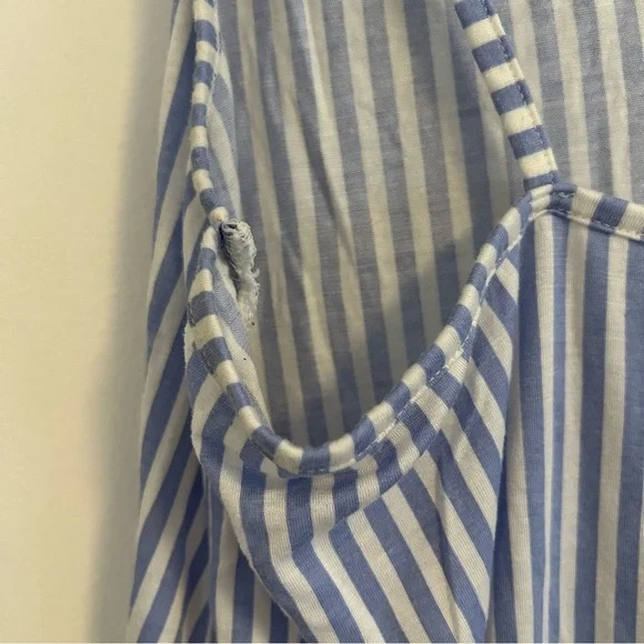 Striped Tank Top with Ruffle Modal Blend Size Small - Picture 11 of 12